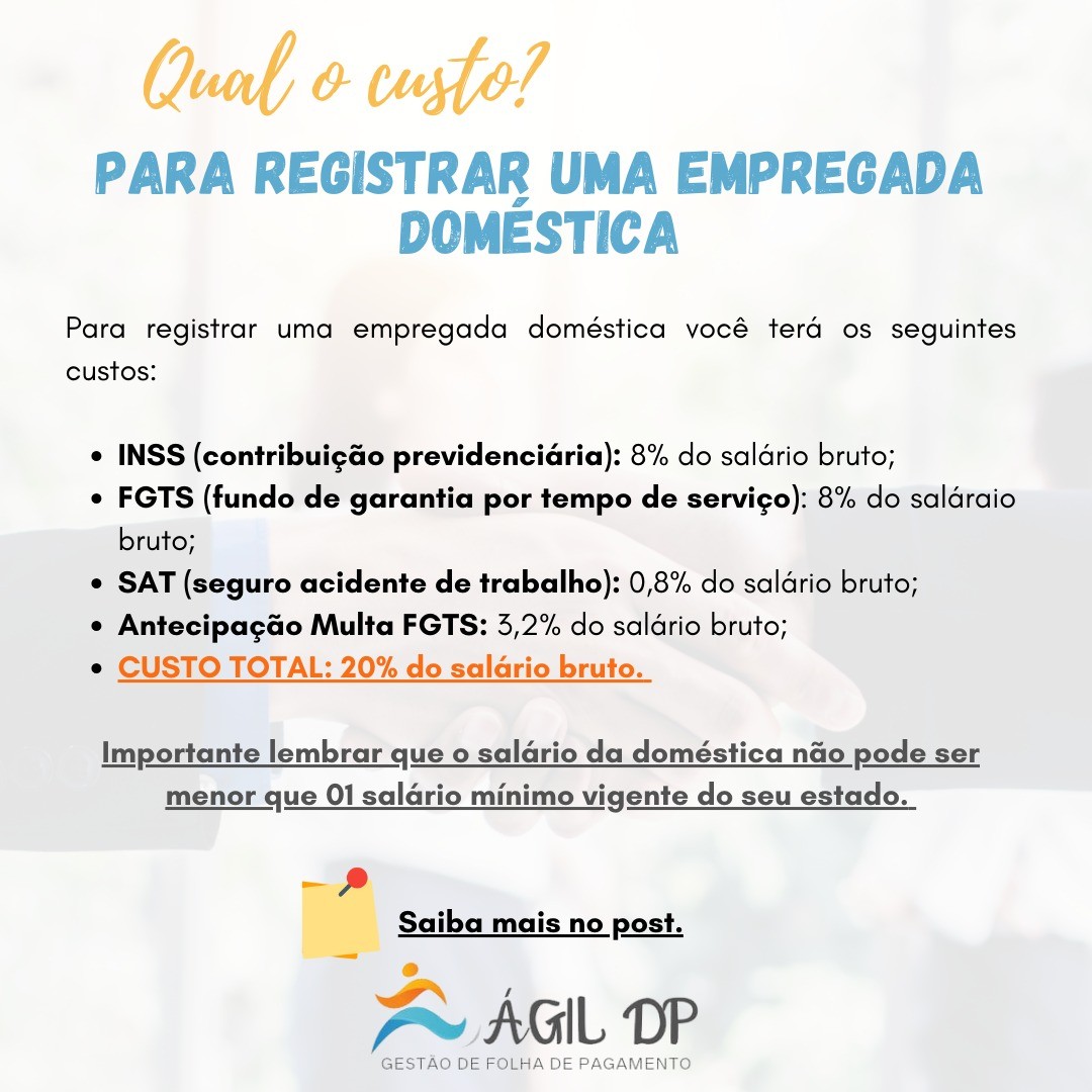 Quanto custa para ter um(a) empregado(a) doméstico(a) registrado(a)?